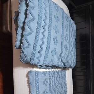Blue Textured Comforter Set